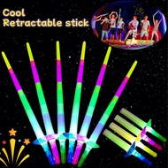 LED Lighting Retractable Sword Toy Telescopic Glitter Stick Kids Toy Sword Cosplay Ninja Prop Party 