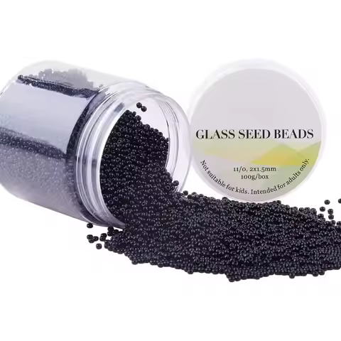 6000 Pcs 11/0 Black Glass Seed Beads 2mm Round Pony Bead Waist Beads Mini Spacer Beads for Earrings 