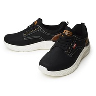 Lightweight Slip-On Men's Casual Sneakers - Edwin 3E EEE Non-Slip Comfort Shoes in Black