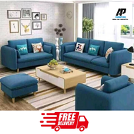 Sofa Mewah 321 Satu Set Meja dan Extra Stool
