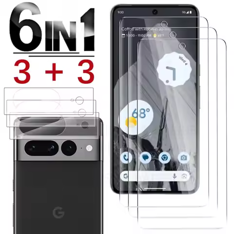 Tempered Glass For Google Pixel 8 8Pro 7 7A 6A Screen Protector Full Cover Clear Camera Lens Film Fo