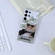 1pc Minimalist Dollar Sign Wealthy Cat Graphic UV Painted Shockproof Transparent TPU Soft Phone Case