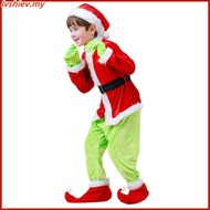 Halloween Explosive Green Hairy Monster Grinch Children Costume Santa Claus With Pantsuits Play
