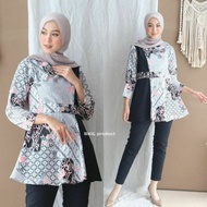 Dijual Blouse Batik Wanita Kombinasi Baju Batik Blouse Dress Terbaru