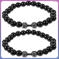 2pcs Beads Gym Bracelets Weight Bracelet Bead Bracelet Alloy Dumbbell Bracelet  daicoltd