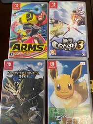 Arms / 無雙orochi 3 / monster Hunter rise / Pokémon let’s go 伊布