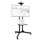 LCD LED 4K TV Monitor Portable Wheeled Trolley Mobile TV Stand LP1500 Ultra-Slim Tilt TV Bracket