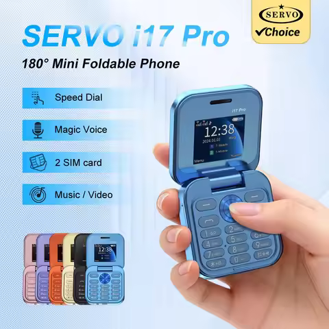 SERVO I17 PRO Mini Pocket Foldable Phone 1.77' Screen Dual SIM Standby Magic Voice Blacklist FM Radi