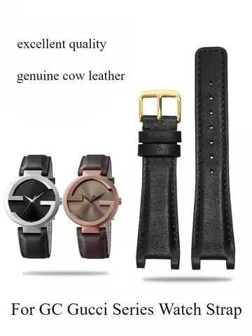 Premium Quality Cowhide Watchbands for GC Gucci YA1332 YA1333 YA1335 Series Sweatproof Breathable St