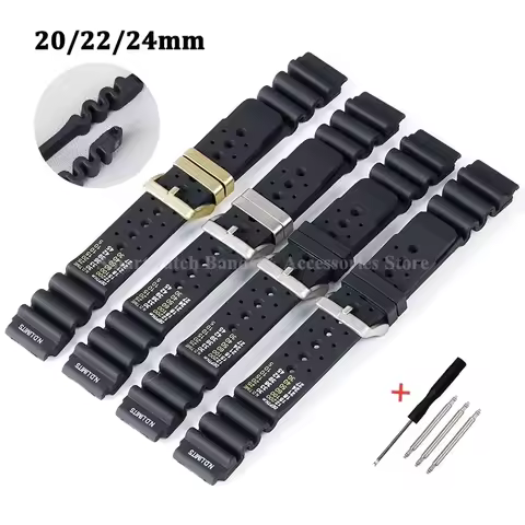 ND Limits Diver Silicone Rubber Strap 20mm 22mm 24mm Watch Band for Seiko for Citizen for Water Ghos