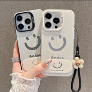 HP [bracelet+case+Gunter]Cute Case Smiling cellphone Oppo A11 A16 RENO4/5/6/7/8T A31 A5SA74A95A78A58