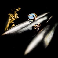 【海洋氛圍】海藍寶石戒指 金屬線編織水晶戒指