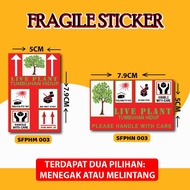[BUY 10+2] STICKER FRAGILE TUMBUHAN & POKOK HIDUP HIJAU/ GREEN LIVE PLANT FRAGILE LOGISTICS (7.9CM X