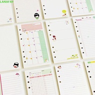 LANAFAY Loose Leaf Paper Refill Daily Planner Agenda 45 Sheets Kawaii School Supplies A5 A6 Binder I