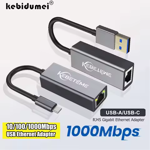 Kebidumei 10/100/1000Mbps USB Ethernet Adapter Type C USB 3.0 To Rj45 Network Card Lan Ethernet Adap
