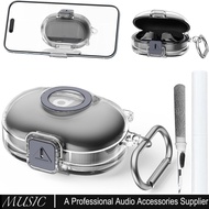 A40 Phone Stand Case for Soundcore Space A40 By Anker, Clear TPU Secure Lock Cover with Carabiner an