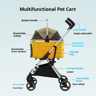 Outdoor Portable Folding Pet Stroller Trolley For Dog Cat Small Pets Cage Detachable Bearing Weight 