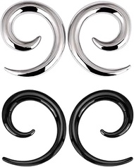 Qmcandy 4pcs Stainless Steel Spiral Tapers for Ear Ear Weights Ear Hangers Piercing Gauges 12g 8g 6g