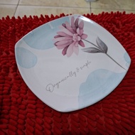 piring segi melamin singasingi/Piring P5000S motif bunga