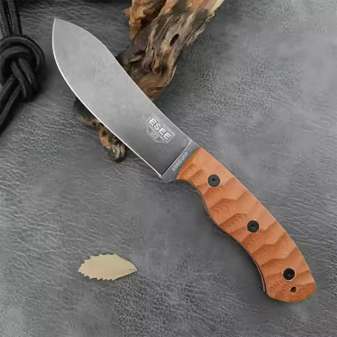 Professional Bushcraft Hunting Knife - ESEE JG5 LM Fixed Blade with Nessmuk Edge, Durable G10 Handle
