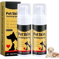 2pc Pet Skin Treatment Spray for Dogs and Cats - Nature Soothing Solution for Itchy Skin, Reduces Sc