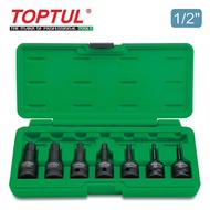 TOPTUL 7PCS 1/2"DR. Hex Bit Impact Socket Set GDAI0702