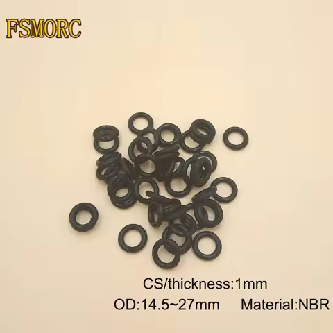 100piece OD:14.5/15/15.5/16/16.5/17/17.5/18/18.5/19/19.5/20/21/22/23/24/25/26/27*1mm(CS) NBR o ring 