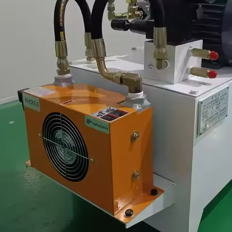 AH0608T-CA 12VDC Hydraulic Oil Cooler 60L/min 48W Hydraulic Air Cooler Air Cooled Oil Radiator Heat 