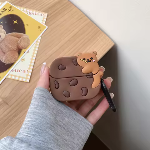 Cookie Cartoon Silicone Earphone Case for Samsung Galaxy Buds 3 Pro/Buds 3 FE/Buds3 with Buckle Case