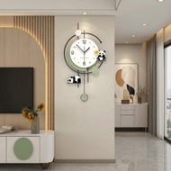 Cream Style Wall Clock Living Room High-End Home Creative Panda Decoration Clock Modern Simple Resta