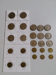 香港:前殖民地:女皇頭:全部1989年硬幣:大皇冠:(5套):1毫:2毫:小1元:2元:5元:(5個1套):可散買兩套:共5套15個