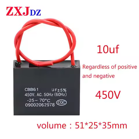 10uF 450V CBB61 fan capacitor 10uF fan start capacitor motor start capacitor