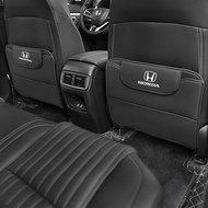 แผ่นป้องกันการเตะอุปกรณ์ป้องกันฝาครอบเก้าอี้หลังรถหนัง PU สำหรับ Honda Civic City Odyssey CRV Accord BRV HRV JAZZ อุปกรณ์เสริมที่พอดี