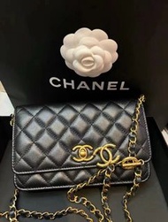 Chanel🖤23B 黑色荔枝牛皮Woc 全新全套有單💖✨