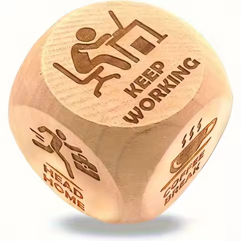 6 PCS/1pcs Wooden Dice Set with Fun Office & Study Break Ideas, Perfect Gift for Colleagues, Birthda
