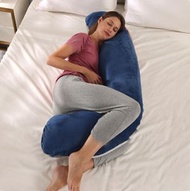 全城熱賣 - J型單邊枕孕婦抱枕（絨藏藍 70*130cm）