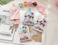 ✨ Cartoon PU Leather Ezlink Card Holder Retractable Key Holder Pouch  Hello Kitty Purin Doraemon  Tr