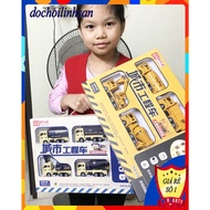 BOX OF 4 WHEEL CONSTRUCTION TOY CARS FOR KIDS. WHEEL CONSTRUCTION CAR SET