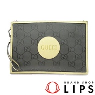 Gucci Off the Grid 手拿包 625598 GG 尼龍/皮革女士手拿包

灰色/米色 [二手]