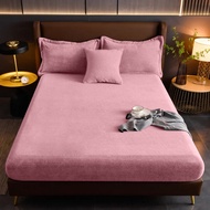 Low price100% Cotton Bed Sheet Double Bed Sheets With Elastic Band Solid Color Fitted Bed Sheet For 