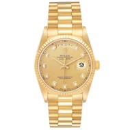 Rolex Rolex President Day-Date (Reference 18238). A yellow gold diamond set automatic wristwatch wit