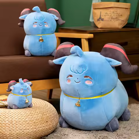 Genshin Impact GanYu Sheep Plush Toys Soft Stuffed Anime Blue Coconut Sheep Plushies Throw Pillow Do