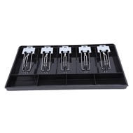 5-Grid Money Cash Coin Register Insert Tray Replacement Cashier Drawer Storage Register Tray Box Cla
