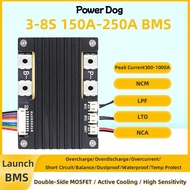 PowerDog 3S-8S BMS starter battery LifePo4 Li-Ion LTO NCA 150A-250A and instantaneous current 500A-1