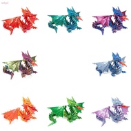 WKPFR893 Dragon Desktop Ornaments, Multi-jointed Blue Green Orange Purple  Printed Wing Dragon Model
