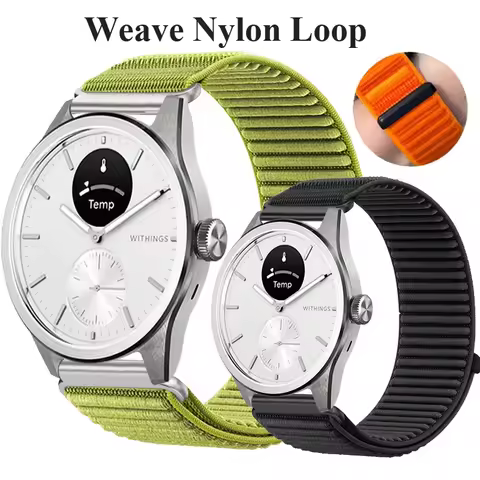 18mm 20mm Watch Band For Withings ScanWatch 42mm 38mm Elastic Soft Nylon Loop For Nokia Withings STE