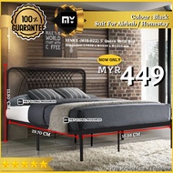 Venice 5‘ Queen Metal Bed Upholstered Headboard or Footboard/Powder Coat Metal/Super Base Frame/Kati