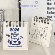 CHIHIRO1X3EE 2026 Desk Calendar, Mini Cartoon Coil Calendar,  Portable Schedule Planner Desktop Orna