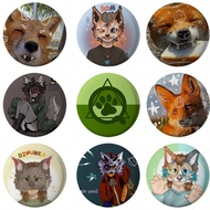 58mm Therian Delta Symbol Button Pin Creative Cartoon Rainbow Therian Sign Brooch Badge Bag Cloth Ha