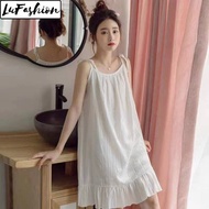 LuFashion Baju Tidur Wanita Summer Lace Up Camisole Night Dress for Women